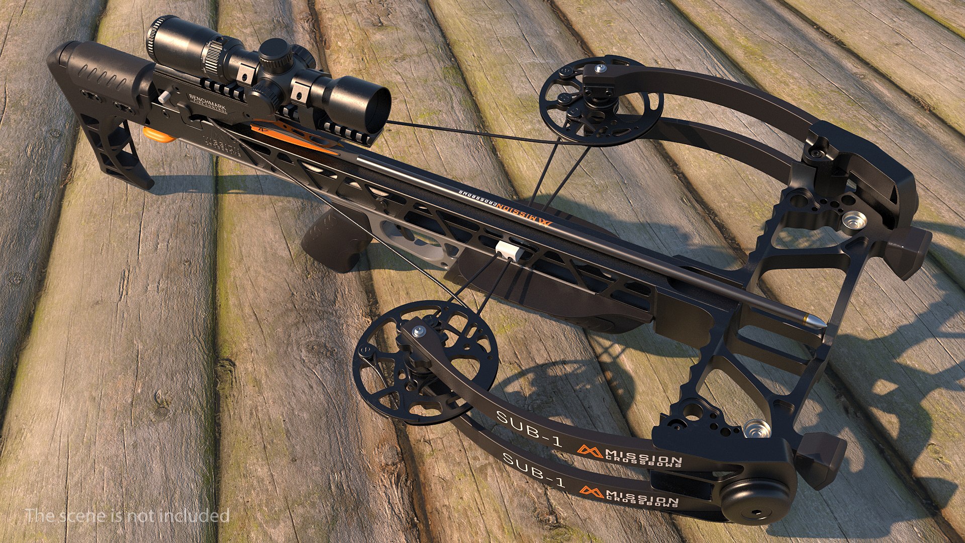 Crossbow Mission Sub-1 XR Black with Arrow 3D model preview
