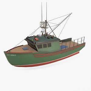 Fishing Boat 5 Low-poly PBR 3D