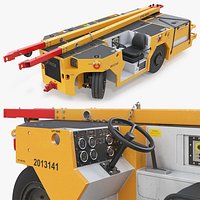 Long Naval Aircraft Tow Tractor Rigged for Maya