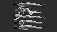 Woman Mannequin Lying 5 Poses
