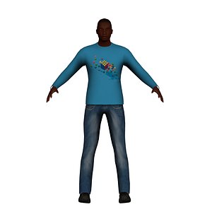 3D black man
