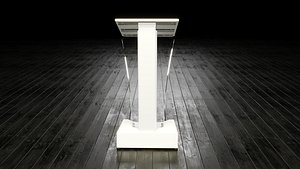 Transparent Lectern Podium 3D model