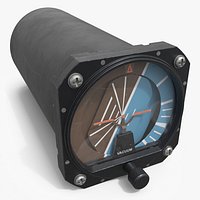 Aircraft Attitude Indicator with Internal Mechanism Rigged for Maya