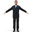 European Businessman with Hair 3D Model