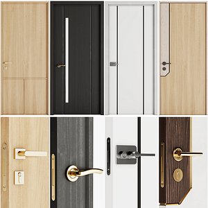 3D model Set Modern Door 04