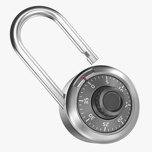 3d model padlock number subdivision