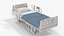 Cama hospitalar com grades laterais ajustáveis, preparada para Cinema 4D.
