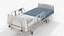 Cama hospitalar com grades laterais ajustáveis, preparada para Cinema 4D.
