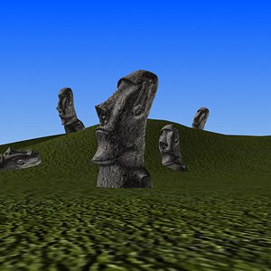 3D easter island statues model