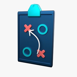 Clipboard App web icon Low-poly 3D