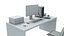 3D model office workstation desk shelf