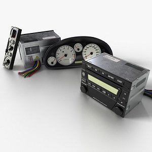 Speedometer Radio Klima AC 3D model