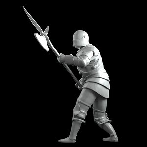 alebardist battle printing model