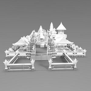 Balinese Brick Temple  Traditional Brick Wall Temple 3D model