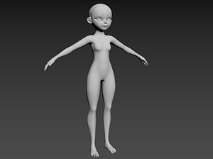 3D cartoon female basemesh