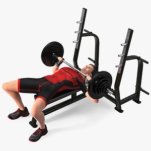 3D model Athlete Bench Press Pose