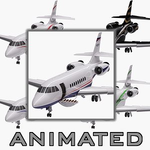 Dassault Falcon 2000LXS. Animated. 6