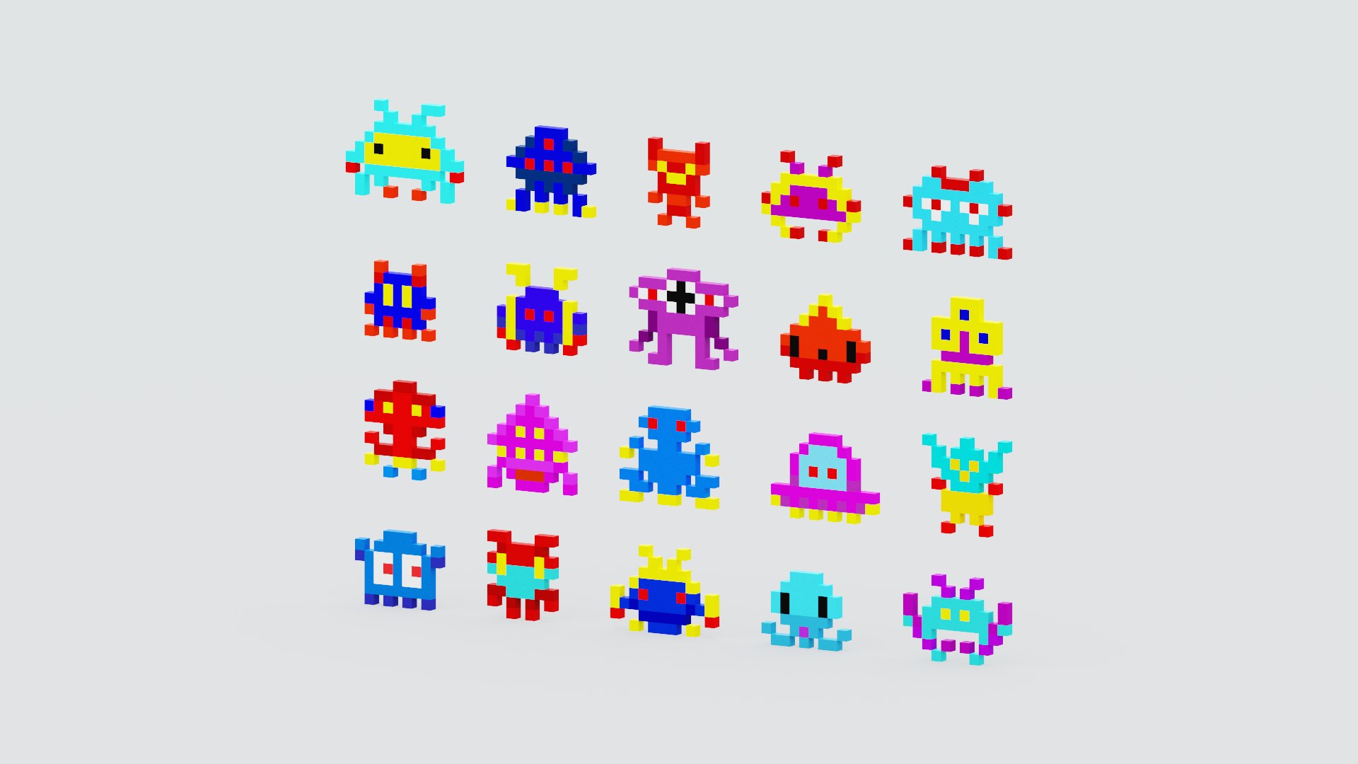 Pixel Aliens 3D model https://p.turbosquid.com/ts-thumb/vd/8wgQPE/pC/spin202301282312350007/png/1674938559/1920x1080/fit_q87/9cfc69821807e2efd632fccb7e5fb3e4140ce91c/spin202301282312350007.jpg