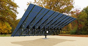 3D Solar Tracking Pole-5x8 Panel Layout SOLAR-SIM V01