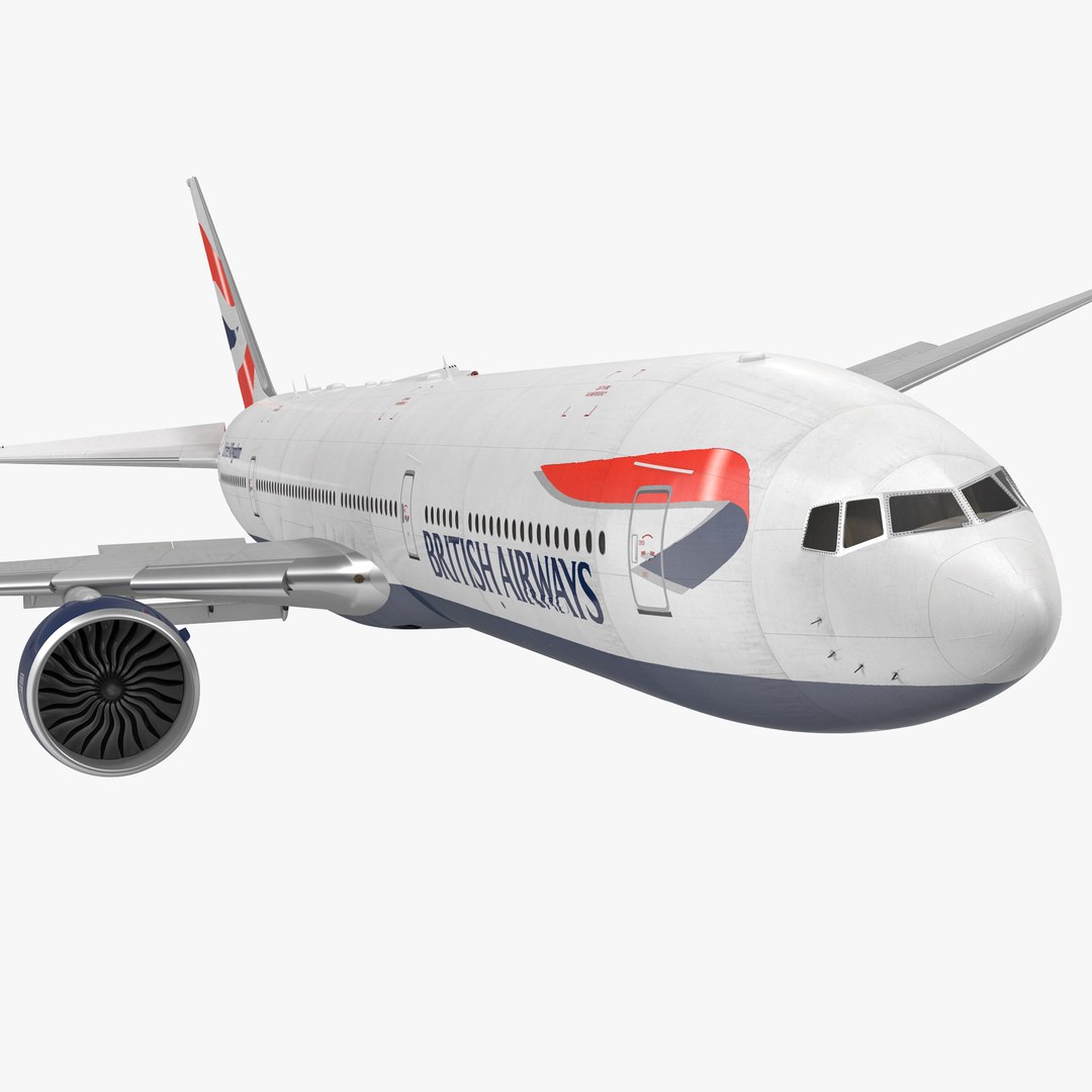 Boeing 777-8x British Airways Rigged 3D Model 3D model preview