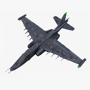 Detailed Attack Plane Su-25 3D