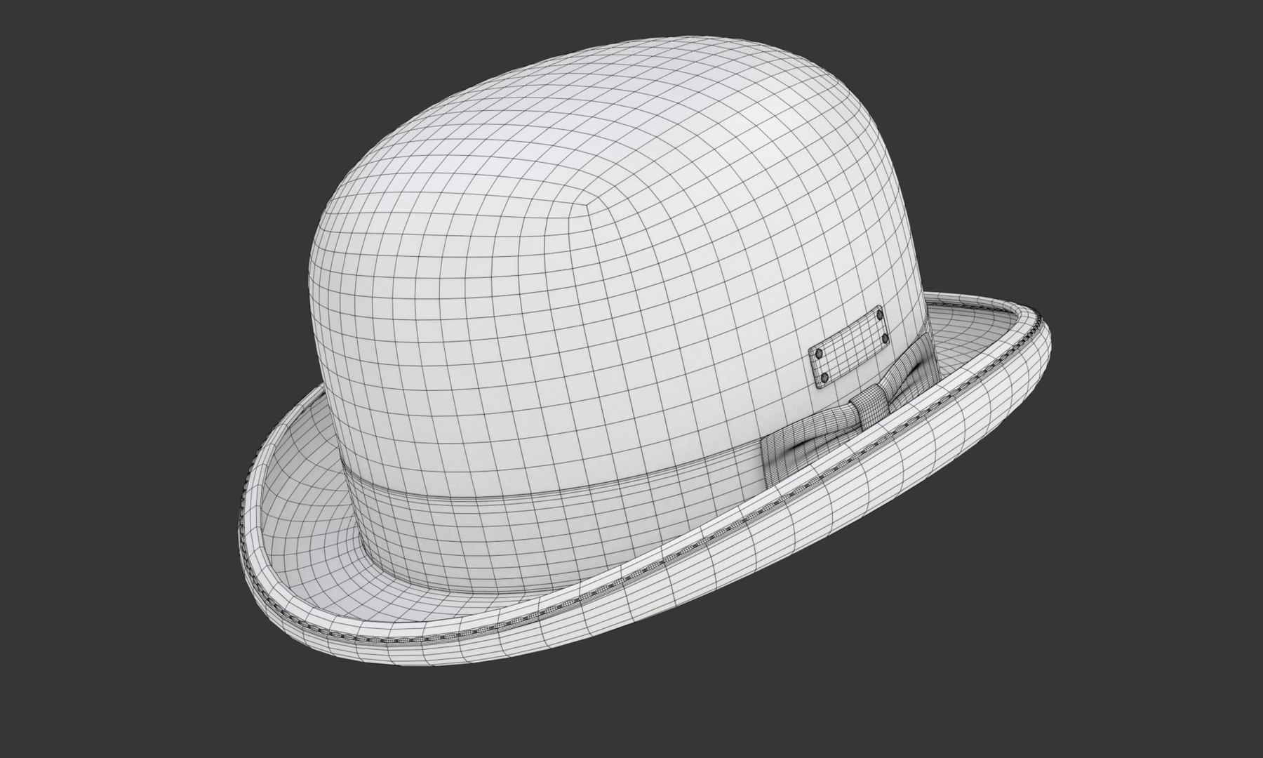 Bowler Hat 3D https://p.turbosquid.com/ts-thumb/vd/MYxKSc/Eu/wireframe03/png/1699711144/1920x1080/fit_q87/9eac628bf246d5638f6edb44abe58588545162dd/wireframe03.jpg