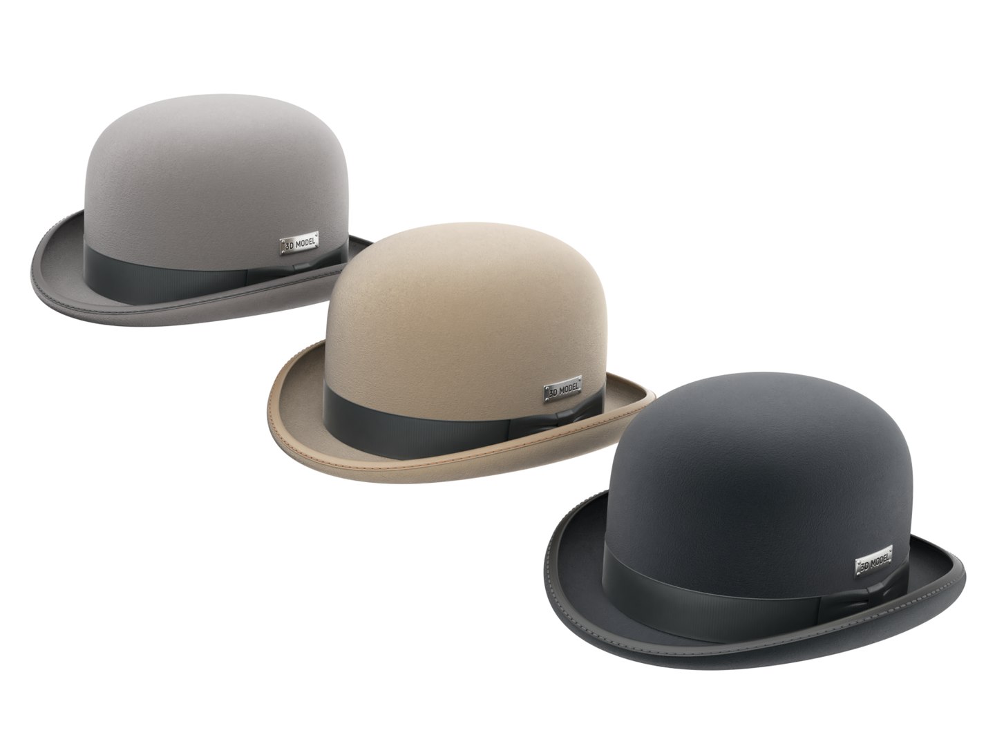 Bowler Hat 3D https://p.turbosquid.com/ts-thumb/vd/MYxKSc/Xu/bowlerhat06/png/1699711116/1920x1080/fit_q87/138295e745533dae0a16df53d1adc35c35ff722d/bowlerhat06.jpg