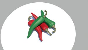 3d chili peppers
