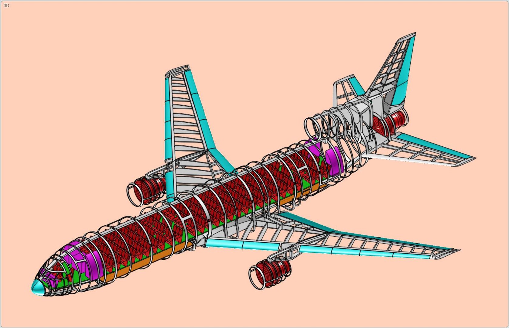 Lockheed L1011 Aircraft Solid Dwg