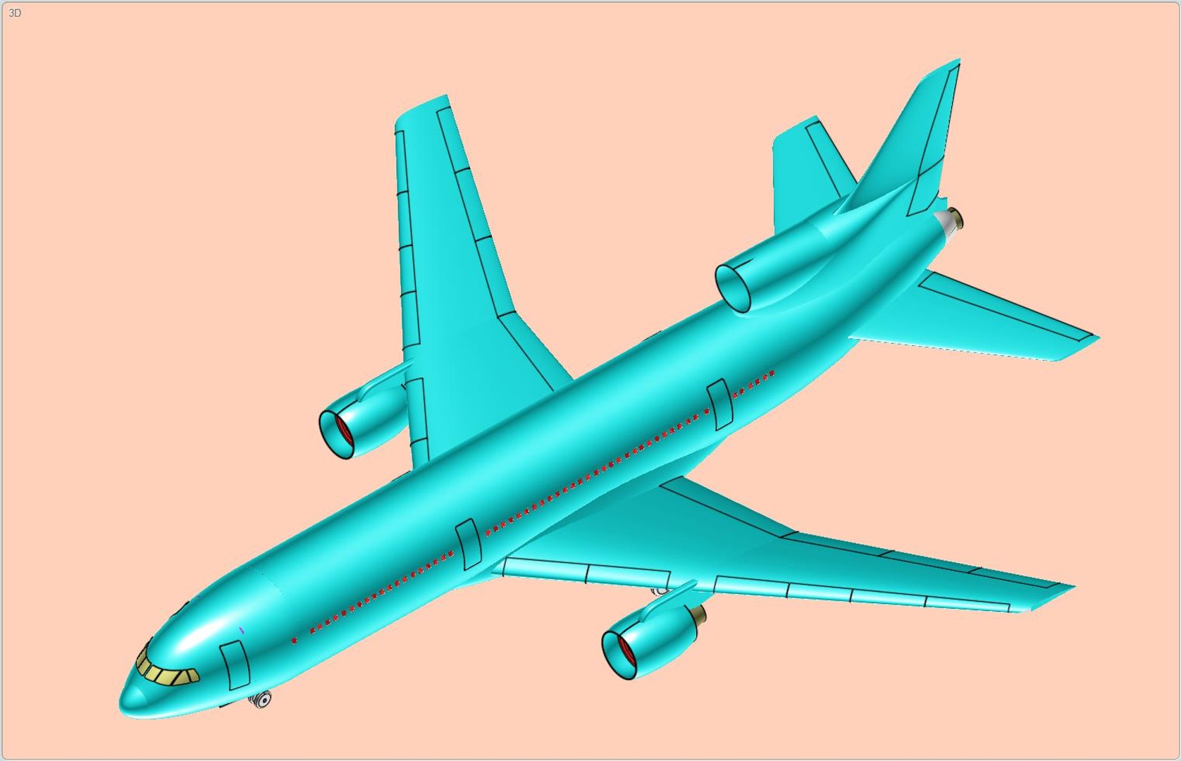 lockheed l1011 aircraft solid dwg