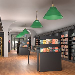 Interior of Book Store No Lights