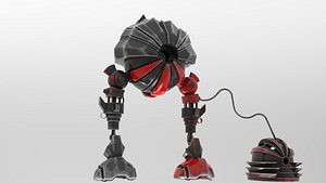 3D object alien robot model