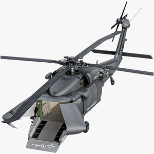 S-70 UAS U-Hawk Fully Autonomous Helicopter Opened PBR 3D model