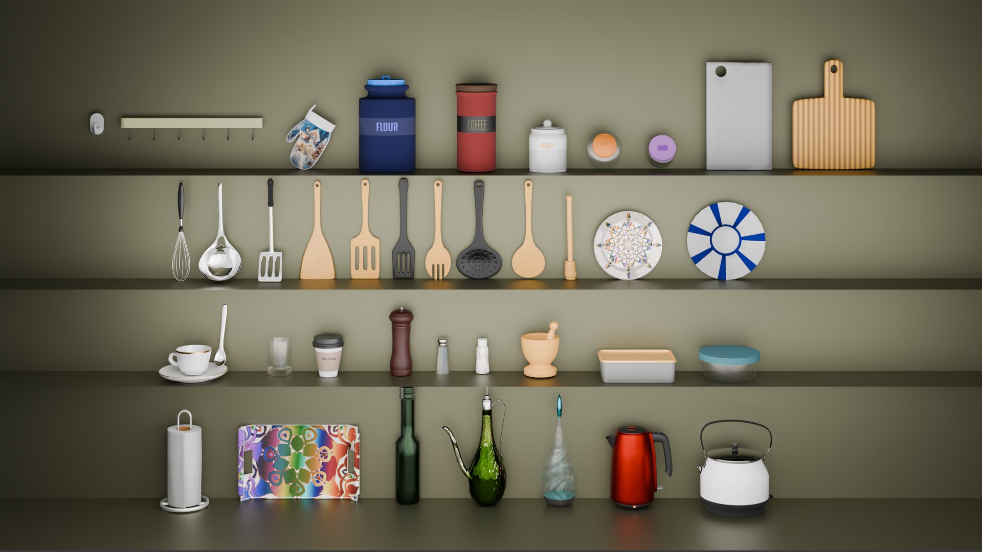 Low Poly Kitchen Props Set 3D Model - TurboSquid 2515024