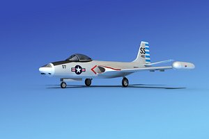 cockpit f2h banshee jet fighter 3d obj