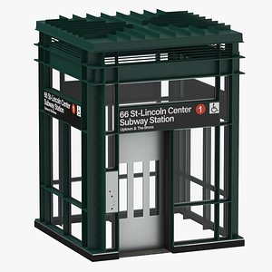 3D Subway Entrance 03 Clean Dirty and Blank model