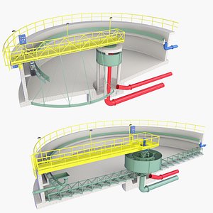 Professional Water Treatment Plants Cross Section v7