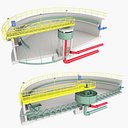 Professional Water Treatment Plants Cross Section v7