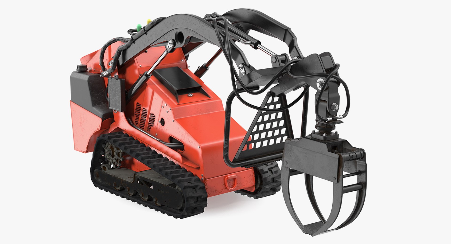 Mini Skid Steer with Grapple Rigged 3D model preview