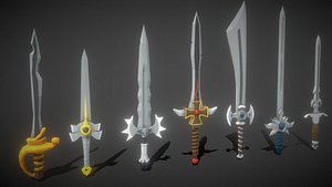 3D Stylized Low Poly Swords model