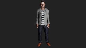 Realistic Smiling Youth in Casual Attire