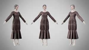 Dress 25 Grey Velvet With Design