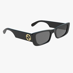 3D Gucci Rectangular Sunglasses model