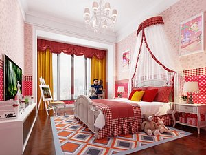 Girls Bedroom Inspiring Spaces 3D model