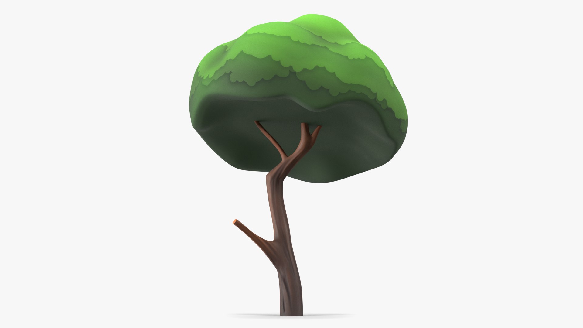 Small Cartoon Tree Crooked Handpaint Texture 3D model preview