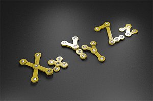 3D xyz rusty metal alphabet letters
