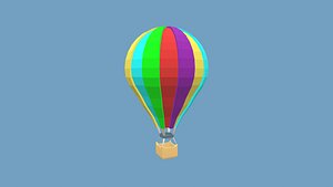 3D cartoon hot air balloon