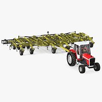Vintage Tractor Ferguson 698 with Seedbed Cultivator Rigged