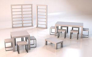 original set dining table 3d 3ds