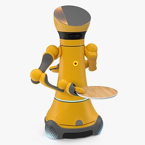 Service Robot with Wooden Tray